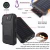 10000mAh Portable Fast Charging Power Bank with Solar Charging & Flashlight