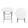 Round Foldable Lightweight Table with Double Lockable Doors