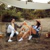 The Foldable Patio Chair with Storage Pocket Backrest for Camping Hiking