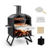 2-Layer Pizza Oven with Removable Cooking Rack 