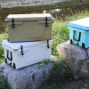 White outdoor Camping Picnic Fishing portable cooler 65QT Portable Insulated