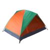 Double Door Camping Dome Tent in Orange and Green for 2-Person Use