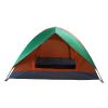 Double Door Camping Dome Tent in Orange and Green for 2-Person Use