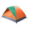 Double Door Camping Dome Tent in Orange and Green for 2-Person Use