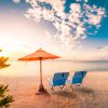 Blue Oxford Cloth Beach Chair with White Iron Frame - Load-Bearing 100kg