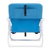 Blue Oxford Cloth Beach Chair with White Iron Frame - Load-Bearing 100kg