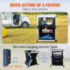 VEVOR Camping Kitchen Table Popup Aluminum Portable Folding Cook Station with 3