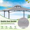 10.5 x 5FT Grill Gazebo with Side Awning & Double-Tiered Top