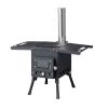 Wood Camping Stove Black 57.5x31x37cm