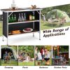 Folding Camping Table with 2Tier Open Shelves for Outdoor BBQ