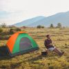 Waterproof Camping Dome Tent for Hiking and Survival - Orange & Green