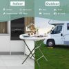Round Foldable Lightweight Table with Double Lockable Doors