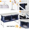 4Ft Folding Camping Table with Storage