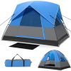 Outdoor Camping Tent with Removable Floor Mat for 3-Person Shelter