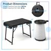 3-Piece Folding Camping Table Set with Retractable LED Stools