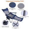Foldable Camping Chair 330LBS Load Heavy Duty Steel Lawn Chair Collapsible
