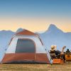Spring Quick Opening Four-Person Family Tent, Brown 