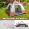 Spring Quick Opening Four-Person Family Tent, Brown 