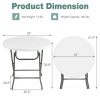 Round Foldable Lightweight Table with Double Lockable Doors