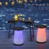 3-Piece Folding Camping Table Set with Retractable LED Stools