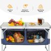 4Ft Folding Camping Table with Storage
