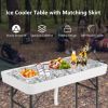 Plastic Party Ice Folding Table with Matching Skirt