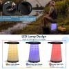 3-Piece Folding Camping Table Set with Retractable LED Stools