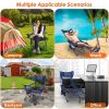Foldable Camping Chair 330LBS Load Heavy Duty Steel Lawn Chair Collapsible