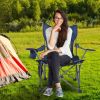 Foldable Camping Chair 330LBS Load Heavy Duty Steel Lawn Chair Collapsible