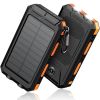 10000mAh Portable Fast Charging Power Bank with Solar Charging & Flashlight