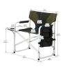 Padded Folding Outdoor Chair with Side Table & Storage Pockets – Lightweight