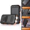 10000mAh Portable Fast Charging Power Bank with Solar Charging & Flashlight