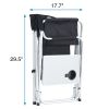 1-piece Padded Folding Outdoor Chair with Side Table and Storage Pockets