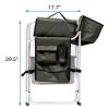 Padded Folding Outdoor Chair with Side Table & Storage Pockets – Lightweight