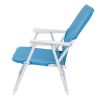 Blue Oxford Cloth Beach Chair with White Iron Frame - Load-Bearing 100kg