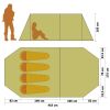 4-Person Camping Tent Navy Blue and Yellow