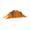 9-Person Family Camping Tent Gray and Orange