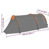 4-Person Compact Camping Tent Gray and Orange