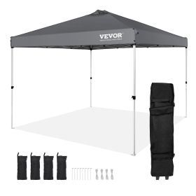 VEVOR Pop Up Canopy Tent, 10 x 10 ft, 250 D PU Silver Coated Tarp, with