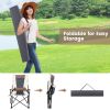 Folding Camping Chair with Lumbar Support, Cup Holder, Armrest & Storage Bag