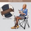 Folding Camping Chair with Lumbar Support, Cup Holder, Armrest & Storage Bag