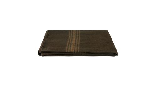 CAMEL STRIPED WOOL BLANKET-BROWN