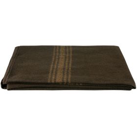 CAMEL STRIPED WOOL BLANKET-BROWN