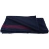 RED-STRIPED NAVY WOOL BLANKET