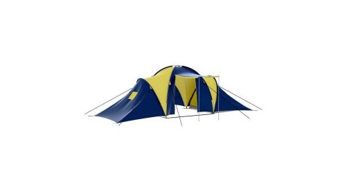 vidaXL Camping Tent Fabric 9 Persons Blue and Yellow