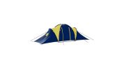 vidaXL Camping Tent Fabric 9 Persons Blue and Yellow