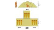 vidaXL Camping Tent Fabric 9 Persons Blue and Yellow