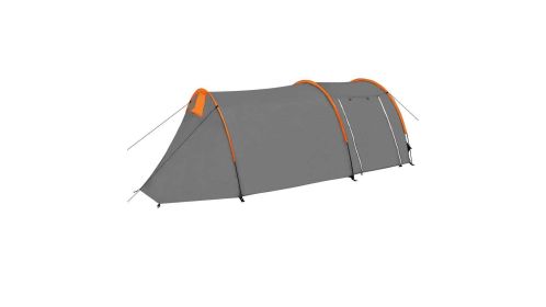 4-Person Compact Camping Tent Gray and Orange