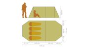 4-Person Compact Camping Tent Gray and Orange