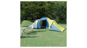 6-Person Family Tent  Blue and Yellow